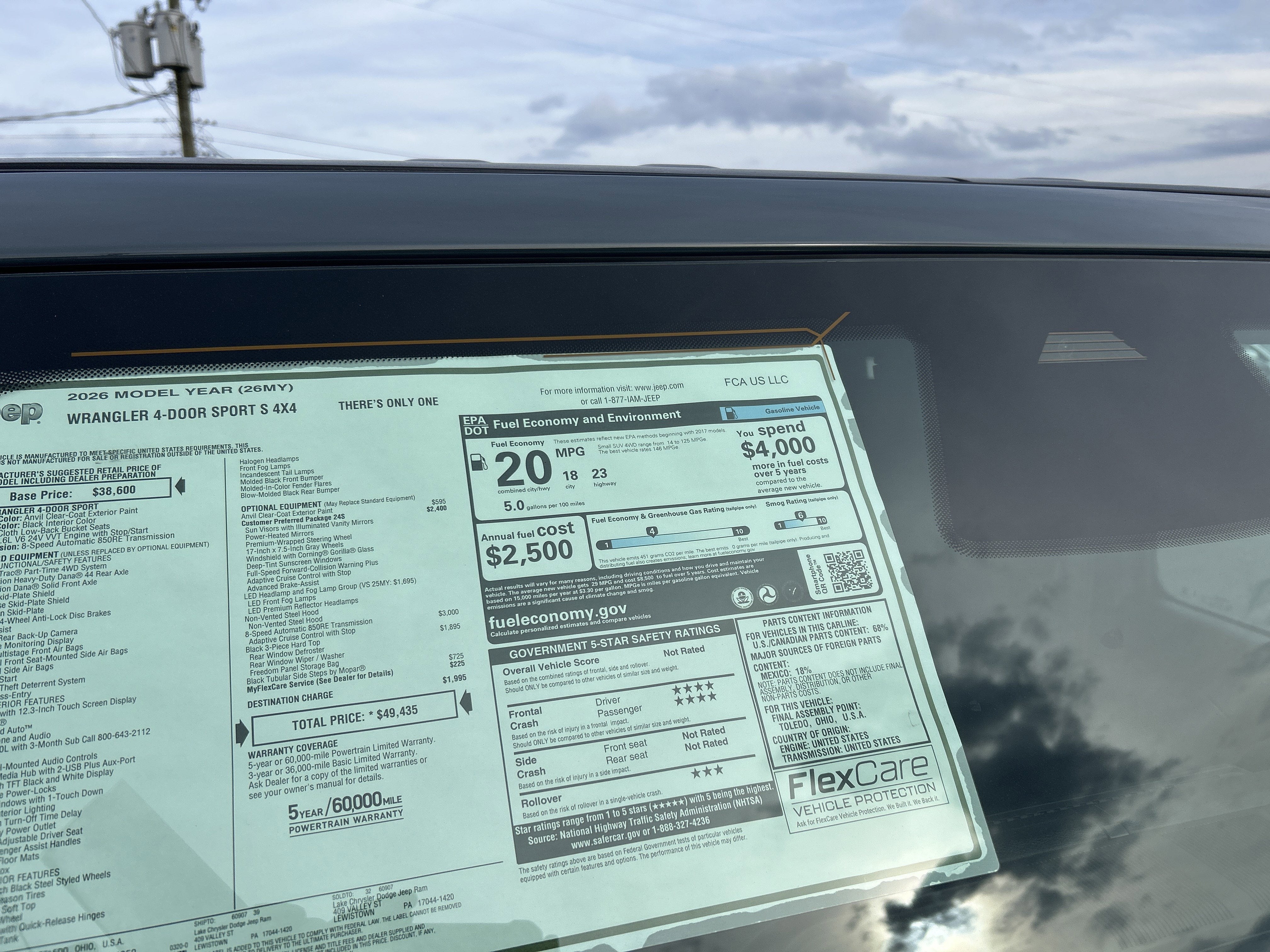 2026 Jeep Wrangler Sport S