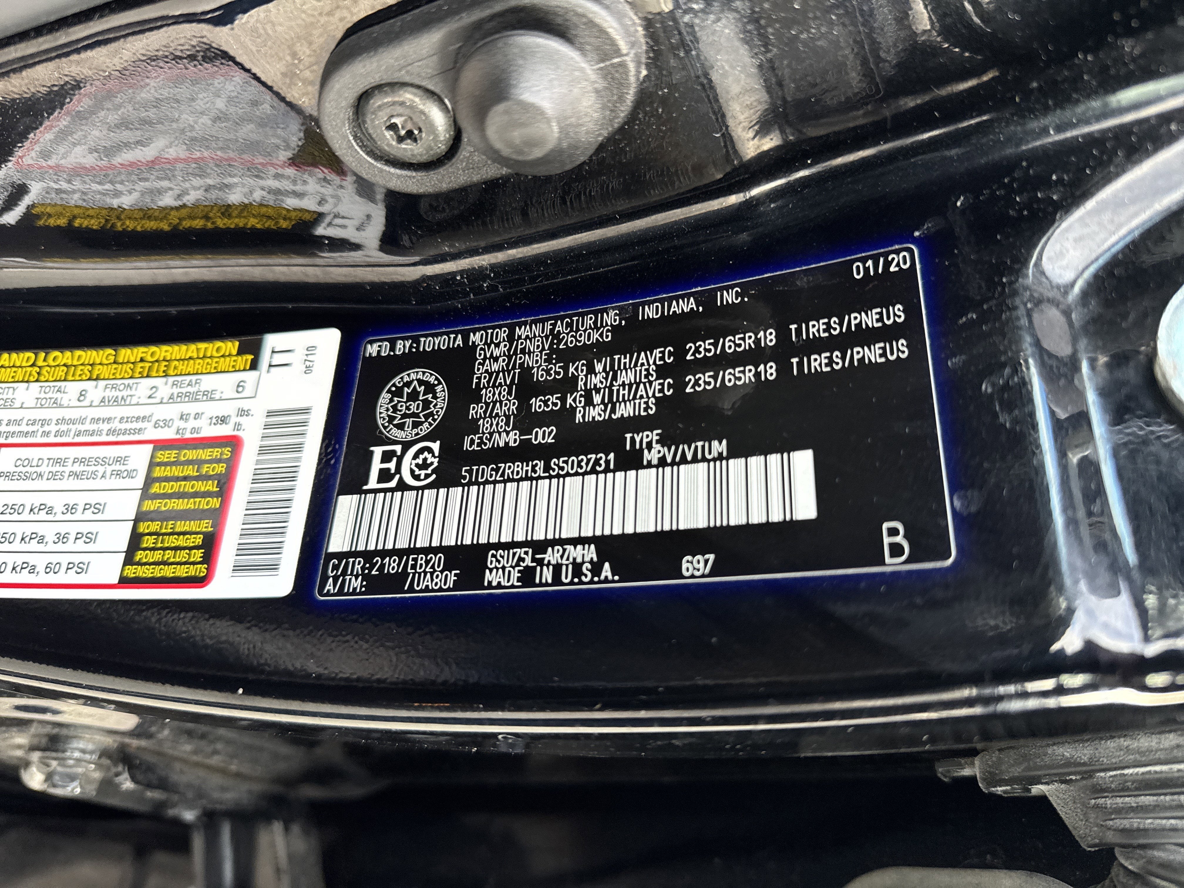 2020 Toyota HIGHLANDER XLE